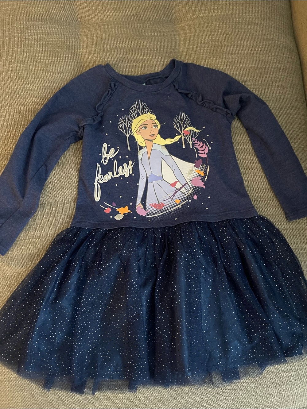 Disney Frozen Navy 'Be Fearless' Dress- 6-6x